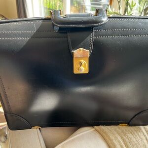 Elegant Black Leather Briefcase